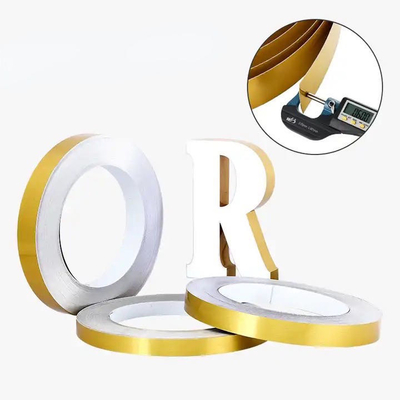 40 mm sin recorte de la letra del canal de la bobina del rollo de oro Canal de señalización
